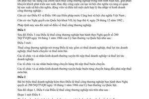 Pháp lệnh Thuế Công thương nghiệp 1983 sửa đổi 10-LCT/HĐNN7