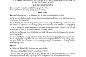 Nghị định 25-HĐBT quy định chi tiết thi hành Pháp lệnh thuế nông nghiệp