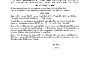 Nghị định 32-HĐBT quản lý định mức kinh tế kỹ thuật để bổ sung  NĐ 201-CP