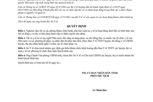 Quyết định 375/QĐ/UB năm 1983 quản lý y tế tư hành nghề Bến Tre