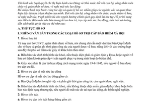 Thông tư 04-TBXH hướng dẫn thủ tục hồ sơ trợ cấp bảo hiểm xã hội