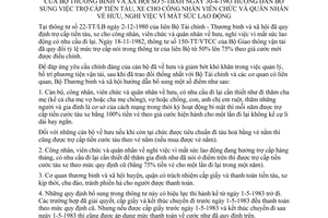 Thông tư 5-TBXH bổ sung trợ cấp tiền tầu, xe công nhân viên chức quân nhân về hưu, nghỉ việc mất sức lao động