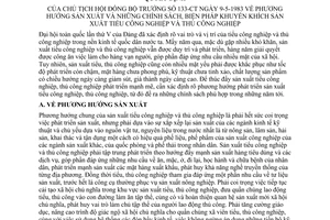 Quyết định 133-CT phương hướng sản xuất, chính sách, biện pháp khuyến khích tiểu thủ công nghiệp