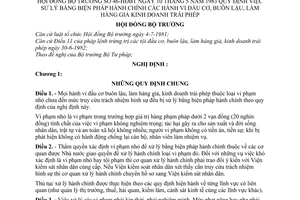 Nghị định 46-HĐBT quy định việc xử lý bằng biện pháp hành chính các hành vi đầu cơ, buôn lậu, làm hàng giả, kinh doanh trái phép