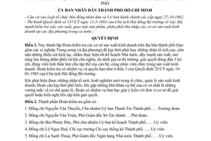 Quyết định 74/QĐ thành lập Đoàn kiểm tra việc sản xuất, giao nộp sản phẩm, phân phối thu nhập các cơ sở sản xuất kinh doanh