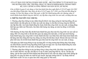 Thông tư liên tịch 72-TT/LB hướng dẫn thưởng, phạt hoàn thành thiết kế, xây lắp công trình sản xuất, sử dụng