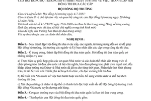 Nghị định 61-HĐBT thành lập Hội đồng thi đua các cấp