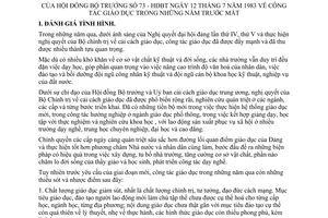 Nghị quyết 73-HĐBT công tác giáo dục những năm trước mắt