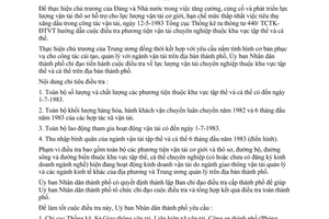 Chỉ thị 34/CT-UB  điều tra vận tải chuyên nghiệp khu vực tập thể cá thể