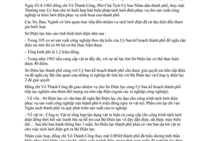 Thông báo 181/TB-UB họp bàn tách lưới điện phục vụ cho sản xuất công nghiệp