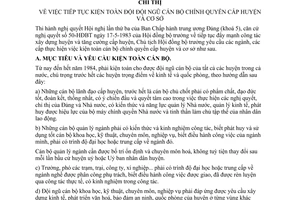 Chỉ thị 214-CT tiếp tục kiện toàn đội ngũ cán bộ chính quyền cấp huyện cấp cơ sở