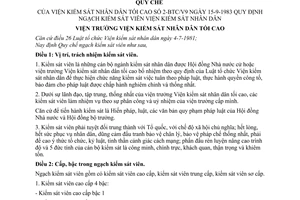 Quy chế 2-TC/V9 quy định ngạch kiểm sát viên