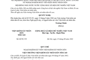 Nghị quyết 451-NQ/HĐNN7 phê chuẩn Quy chế Ngạch Kiểm sát viên Viện Kiểm sát nhân dân