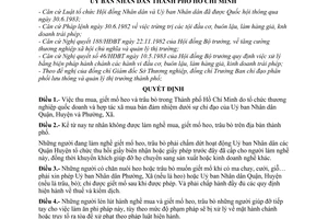 Quyết định 375/QĐ-UB tăng cường quản lý mua giết mổ heo, trâu, bò