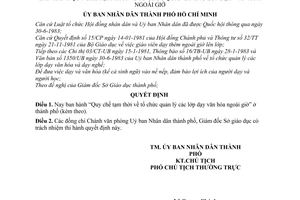 Quyết định 176/QĐ-UB quy chế tạm thời  tổ chức quản lý dạy văn hóa ngoài giờ