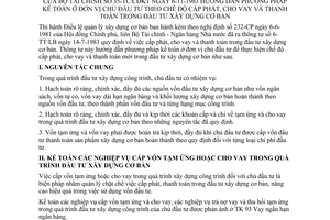 Thông tư 35-TC/CĐKT hướng dẫn kế toán đơn vị chủ đầu tư chế độ cấp phát cho vay thanh toán đầu tư xây dựng cơ bản