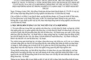 Thông tư liên tịch 1438/KHKT-TC ký kết thực hiện hợp đồng kinh tế nghiên cứu khoa học triển khai kỹ thuật hướng dẫn Quyết định 175-CP