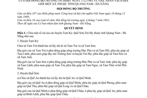 Quyết định 141-HĐBT phân vạch địa giới xã thuộc tỉnh Quảng Nam Đà Nẵng