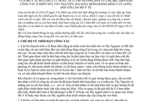 Thông tư 32-BYT/TT hướng dẫn chế độ thời hạn công tác miền núi Tây nguyên hải đảo đồng bằng Sông Cửu Long cán bộ y tế