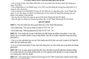 Quyết định 422/QĐ-UB 02 tiêu chuẩn địa phương về kem đánh răng