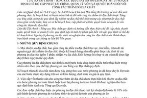 Thông tư liên Bộ 501-LB quy định chế độ cấp phát tài chính quản lý vốn quyết toán công tác thăm dò địa chất