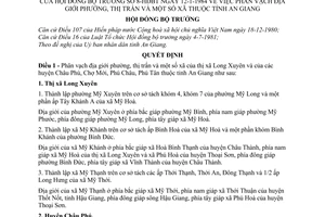 Quyết định 8-HĐBT phân vạch địa giới phường, thị trấn ,xã  tỉnh An Giang