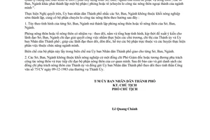 Công văn 32/UB công tác nông thôn ngoại thành