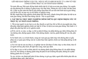 Quyết định 213-QĐ/LB tăng cường trật tự an toàn giao thông