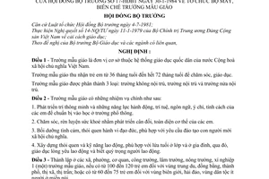 Nghị định 17-HĐBT tổ chức bộ máy, biên chế trường mẫu giáo