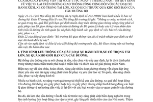 Thông tư 21-TT/PC quy định đi lại đường giao thông công cộng xe bánh xích, trọng tải lớn, kích thước quá khổ giới hạn cầu đường bộ