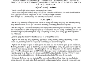 Nghị định 22-HĐBT thành lập Tổng cục Tiêu chuẩn đo lường chất lượng thuộc Uỷ ban Khoa học và Kỹ thuật Nhà nước