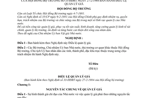 Nghị định 33-HĐBT Điều lệ quản lý xã