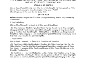 Quyết định 37-HĐBT phân vạch địa giới xã thuộc tỉnh Quảng Ninh