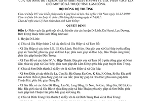 Quyết định 38-HĐBT phân vạch địa giới xã tỉnh Lâm Đồng