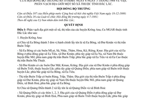 Quyết định 35-HĐBT phân vạch địa giới xã thuộc tỉnh Đắc Lắc