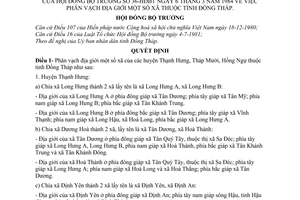 Quyết định 36-HĐBT phân vạch địa giới xã thuộc tỉnh Đồng Tháp