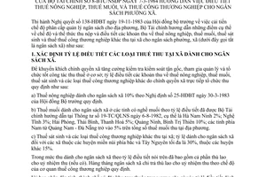 Thông tư 8-BTC/NSĐP hướng dẫn điều tiết thuế nông nghiệp, thuế muối công thương nghiệp ngân sách phường, xã