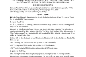 Quyết định 42-HĐBT phân vạch địa giới phường, thị trấn thuộc Hà Nội