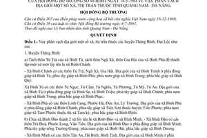 Quyết định 40-HĐBT  phân vạch địa giới xã, thị trấn tỉnh Quảng NamĐà Nẵng