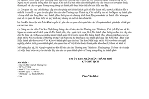 Công văn 611/UB  chấp hành các quy định đối ngoại