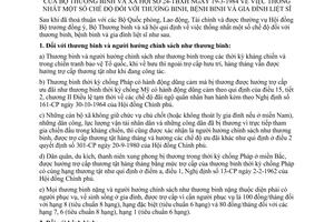 Thông tư 24-TBXH thống nhất chế độ thương bệnh binh gia đình liệt sĩ