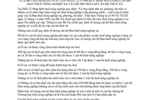 Thông tư 14-TC/TNN quy định số lượng cán bộ Ban thuế nông nghiệp trợ cấp cán bộ thuế xã