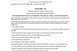 Tiêu chuẩn quốc gia TCVN 3890:1984 về Phương tiện và thiết bị chữa cháy - Bố trí, bảo quản, kiểm tra, bảo dưỡng