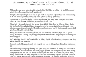 Nghị quyết 55-HĐBT công tác y tế trong thời gian trước mắt