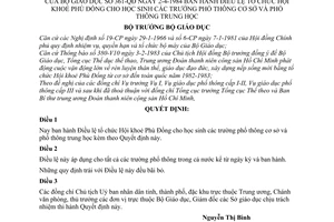 Quyết định 361-QĐ Điều lệ tổ chức Hội khoẻ phù đổng cho học sinh phổ thông cơ sở, phổ thông trung học