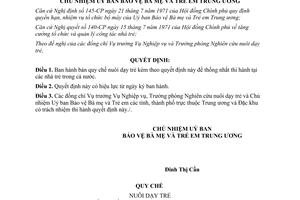 Quyết định 39/QĐ-UB năm 1984 ban hành Quy chế Nuôi dạy trẻ