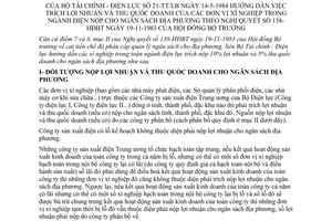 Thông tư liên bộ 21-TT/LB trích lợi nhuận thu quốc doanh đơn vị, xí nghiệp trong ngành điện nộp ngân sách địa phương