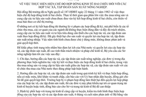 Chỉ thị 10-NN_TTKT_CT thực hiện chế độ hợp đồng kinh tế hai chiều hợp tác xã, tập đoàn sản xuất nông nghiệp