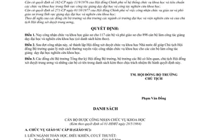 Quyết định 81-HĐBT công nhận chức vụ khoa học (đợt II)