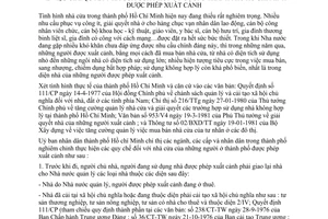 Chỉ thị 33/CT-UB giải quyết nhà cửa người ở thành phố Hồ Chí Minh được phép xuất cảnh